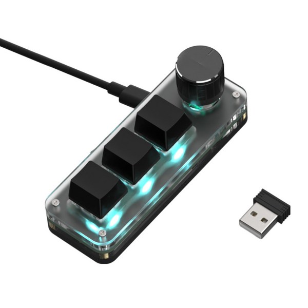 기계식 매크로 키보드 단축키 키보드 프로그레밍 키보드 편집 한손 사용 3모드 연결 2.4G 수신기 배치