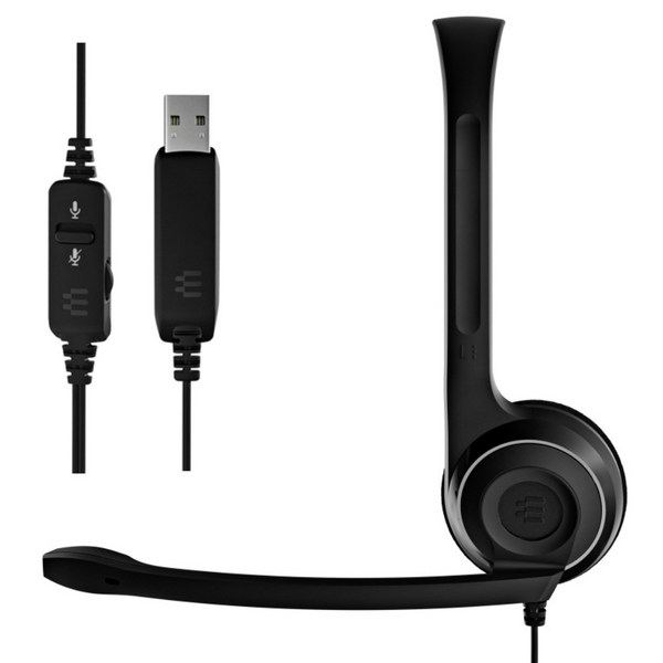 학습&업무용 USB 헤드셋 노이즈캔슬링 마이크 오래 착용 편안한 경량 EPOS PC8 USB 2년보증
