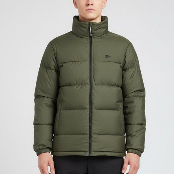 리복 Reebok 남여공용 CL D11 미드 덕다운 패딩 자켓 - 카키 HS3895 REJU2F619K2