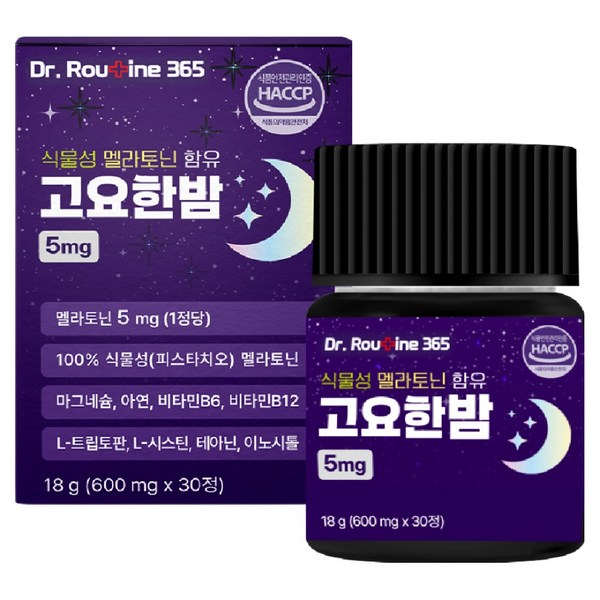 닥터루틴365 식물성 멜라토닌 고요한밤 5mg, 30정, 1개