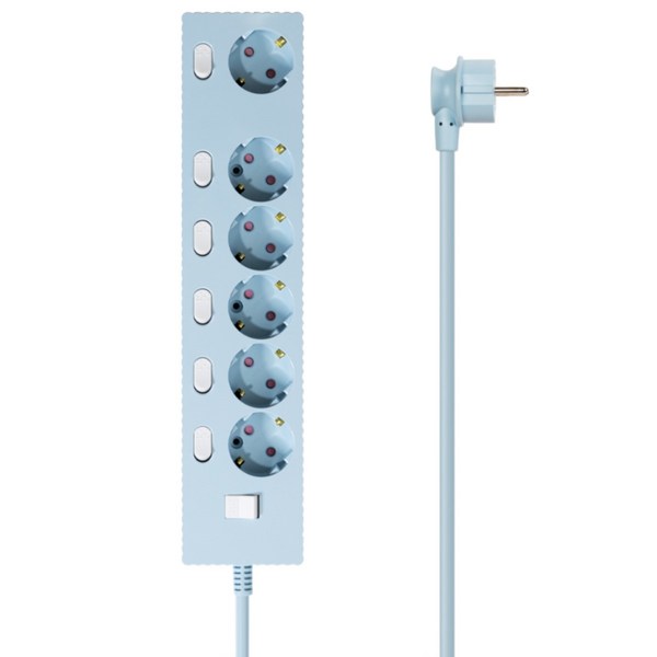 파워존 자동소화 4000W 고용량 웨이브 개별스위치 과부하차단 6구 멀티탭 50cm 1.5m 3m 5m 7m