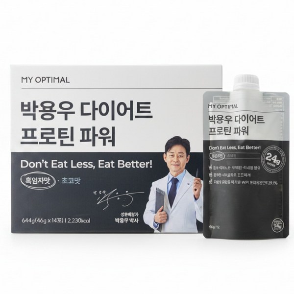 마이옵티멀 박용우 다이어트 프로틴 쉐이크 흑임자 식사대용, 40g, 14개