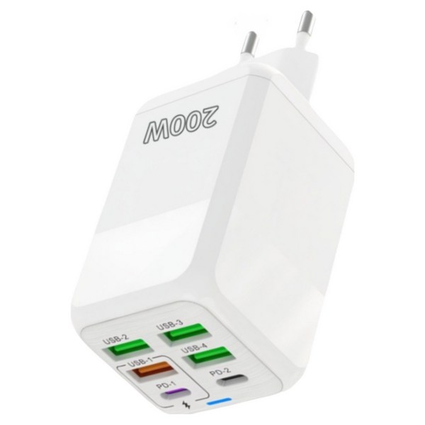 4USB+2PD 6in1 고속충전기 200W