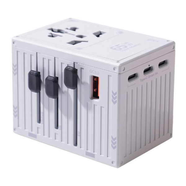 지클릭커 트래블 컨테이너 여행용 멀티 어댑터 PD65W 그레이, 그레이 PD65W, 1개