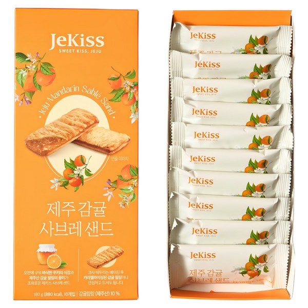 제키스 제주 감귤 사브레 샌드, 180g, 2개