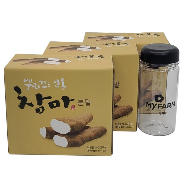 뿌리깊은 안동 참마분말 스틱형 + PET마이보틀, 240g, 3개