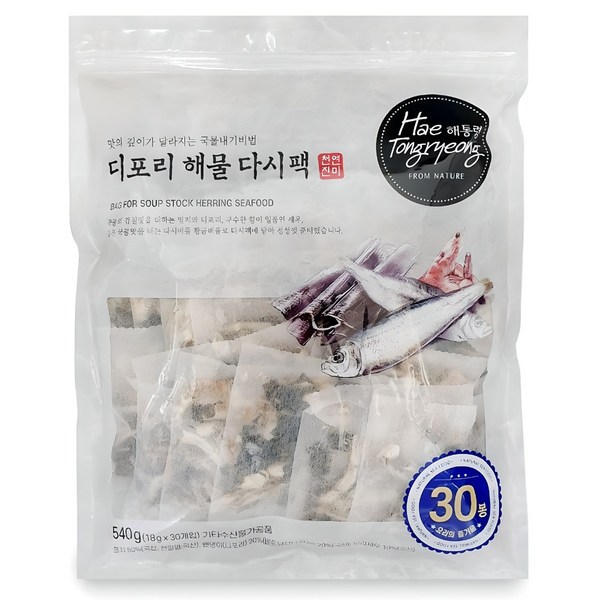 해통령 디포리 해물다시팩, 540g, 1개
