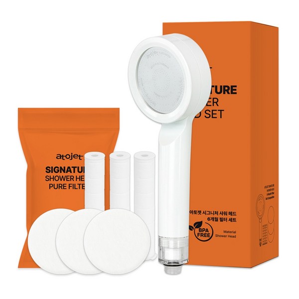 아토젯 시그니처 필터 샤워기 본품 + 헤드필터 3p + 바디필터 3p 6개월 세트