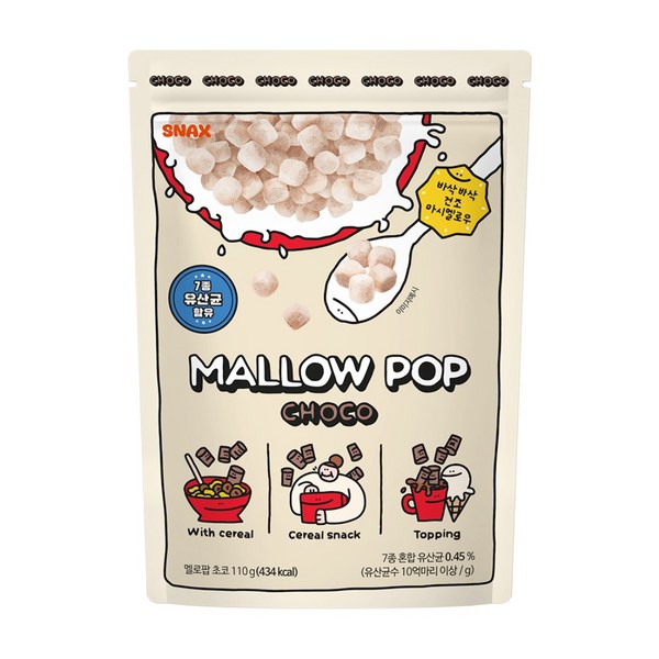 멜로팝 건조 마시멜로우 시리얼 초코, 110g, 1개