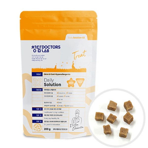 청담닥터스랩 강아지 데일리 솔루션 간식, 스킨 앤 코트, 200g, 1개
