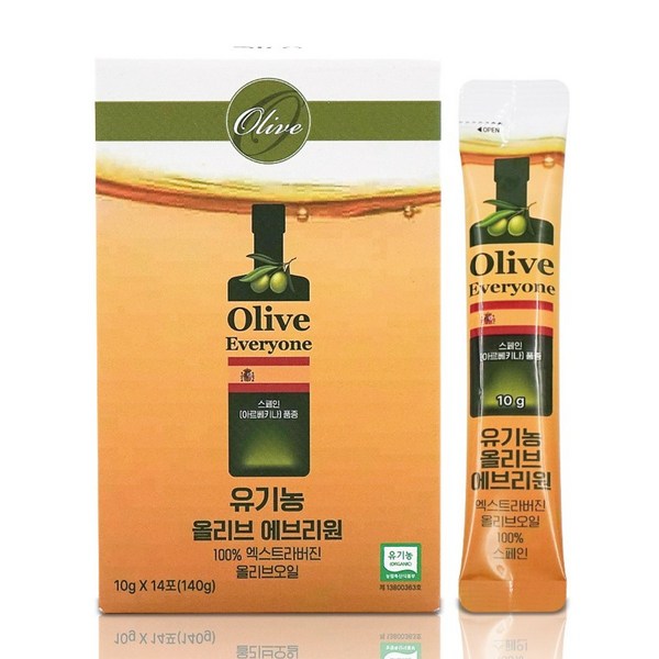 건강식단과 요리 유기농 엑스트라버진 올리브오일100 % 에브리원 스페인 0.1%대 산도, 10ml, 56개