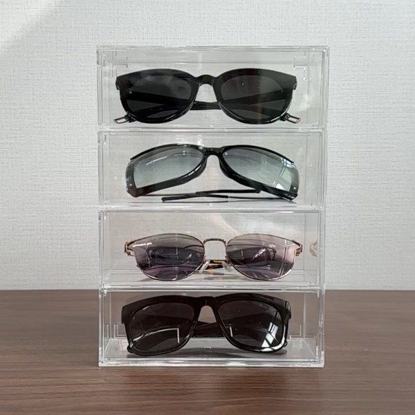 1미터 안경보관함 안경 케이스 서랍식 4단, 투명, 1개