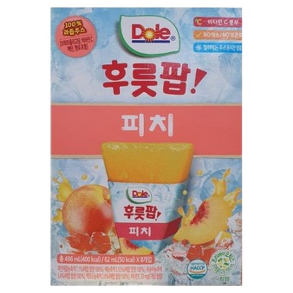 돌 후룻팝 피치, 496ml, 6개