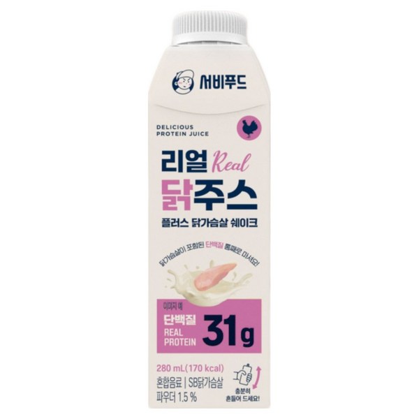 서비푸드 리얼닭주스 플러스 280ml x 18ea(세트) 마시는 프로틴
