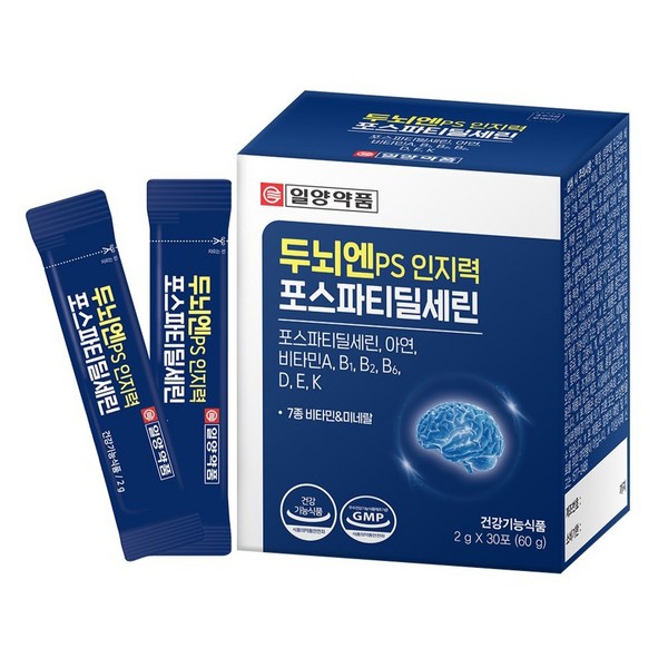 런칭 일양약품 두뇌엔 PS 인지력 포스파티딜세린 기억력 인지력 개선 두뇌건강 분말 스틱형, 30회분, 1개