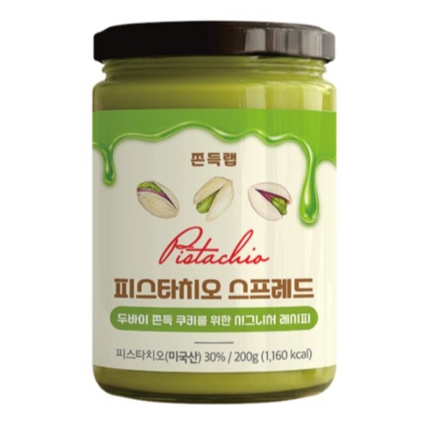 쫀득랩 피스타치오 스프레드 국내 제조, 200g, 2개