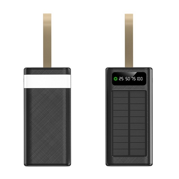 CCAGU 대용량 보조배터리 60000mAh 고속충전 태양광충전기 일체형 보조밧데리 멀티단자 차박 캠핑용 LED조명등