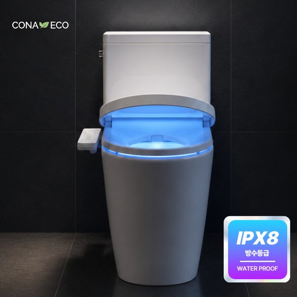 코나에코홈 CB-3000 프리미엄 전자식비데 국내제조 무드조명 직수형 IPX8 완전방수 건조기능