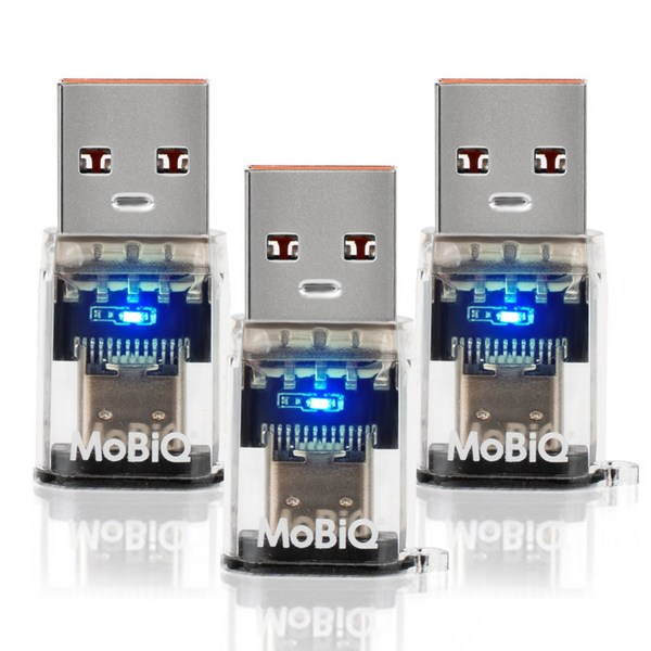 모비큐 USB A To C 타입 3.2Gen2 10G 데이터 120W 초고속 충전 투명 OTG 변환 미니젠더 EM-ATC1P120W