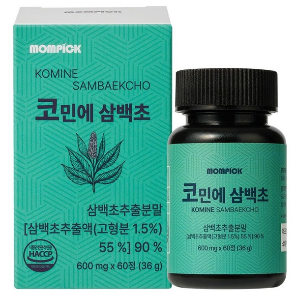 맘픽 코민에 삼백초 추출물 알약 식약청인증 HACCP, 60회분, 1개