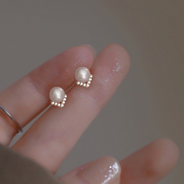 비아워게스트 여성용 브이 진주 데일리 귀걸이