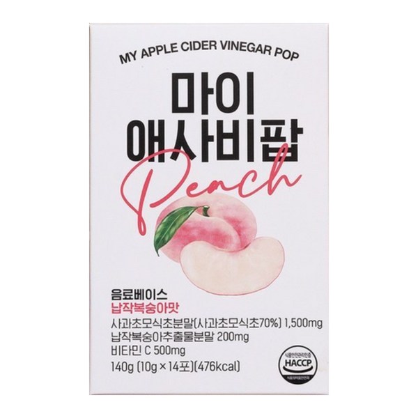 마이 애사비팝 스파클링 납작복숭아맛 혈당관리 14포(140g) x 1박스