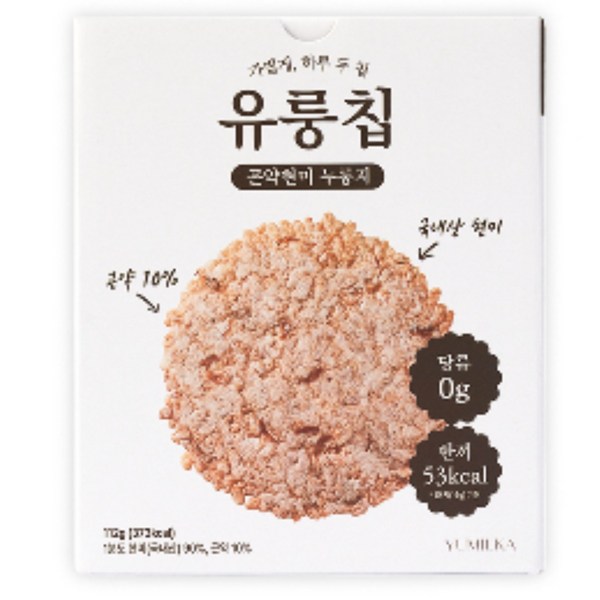유밀가 유룽칩 저당 곤약 현미 누룽지 슬림박스, 16g, 7개
