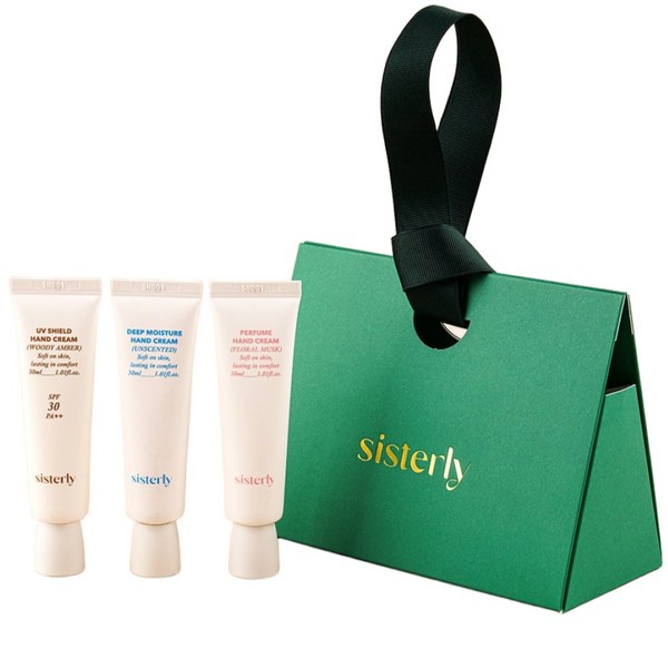 선물세트 시스터리 핸드크림 3종 기프트 세트(무향 우디 SPF30 PA++ 플로럴) 선물용