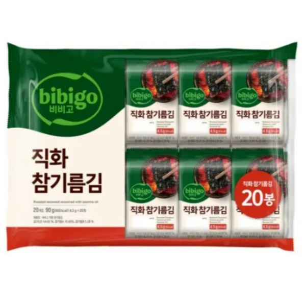비비고 직화 참기름김, 90g, 1개
