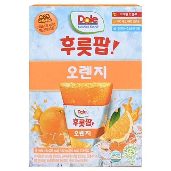 돌 후룻팝 오렌지, 496ml, 10개