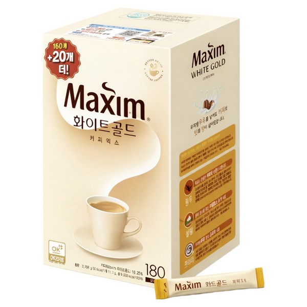 동서 맥심 화이트골드 커피믹스 180T