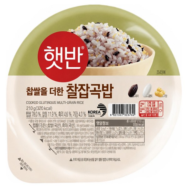 햇반 찰잡곡밥, 210g, 36개