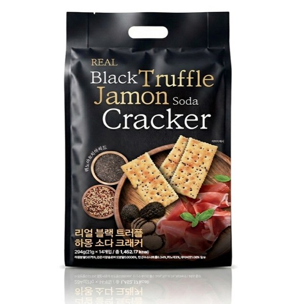 블랙 트러플 하몽 소다 크래커 맛있는 간식 만능 안주, 21g, 14개