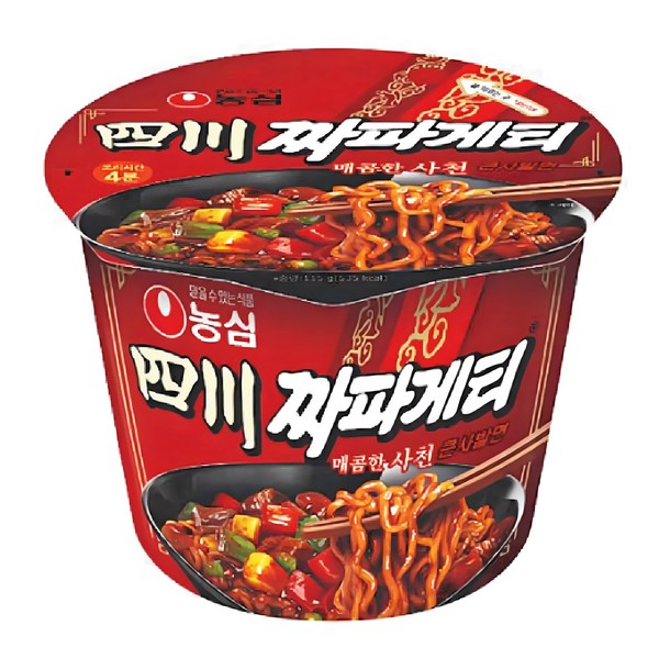 농심 사천 짜파게티 큰사발면 115g, 16개
