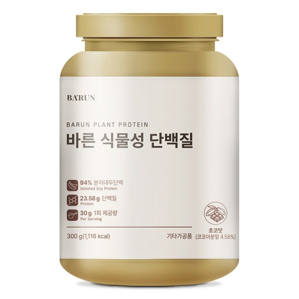 바른 식물성 단백질 프로틴 유당 콜레스테롤 제로, 300g, 1개