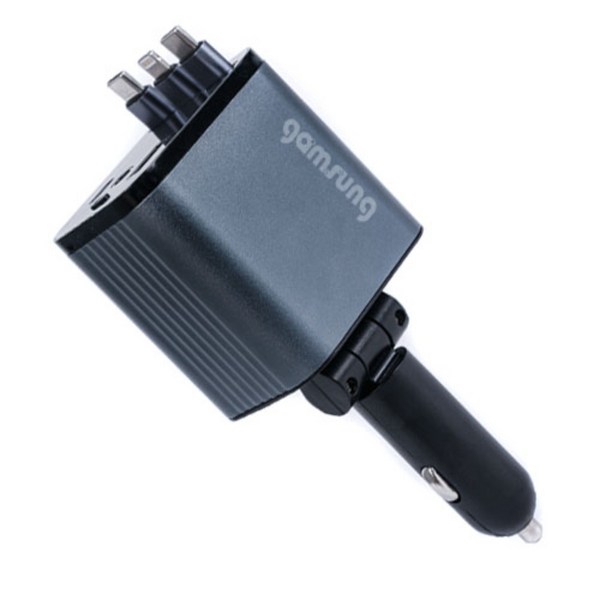 감성공장 5포트 차량용 시거잭 초고속 충전기 C타입+애플 라이트닝 릴타입