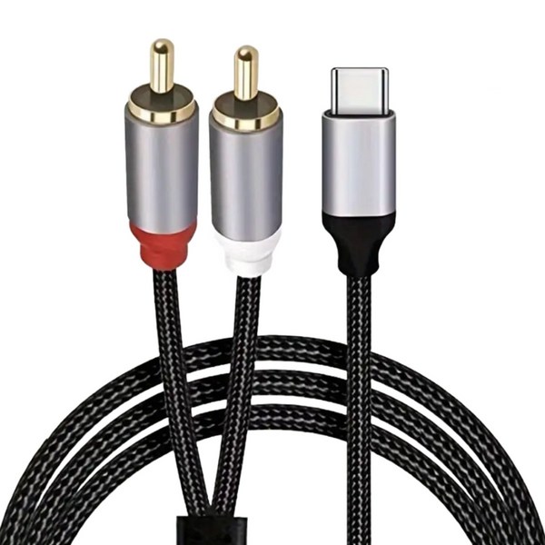 2RCA to C타입 케이블 연결선 핸드폰 앰프 스피커 테블릿 2M