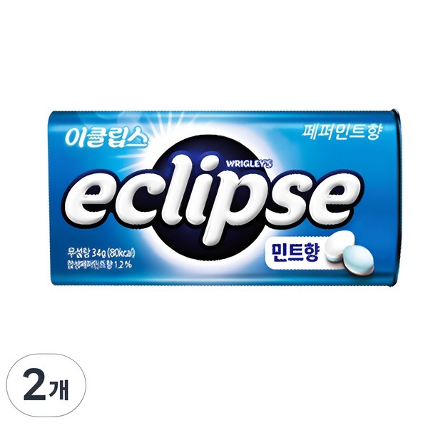 이클립스 페퍼민트향 캔디, 34g, 2개