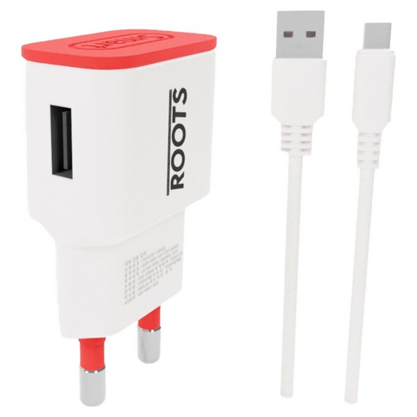 루츠 국내생산 USB 1포트 저전압 DC 5V 2A 저전력 저속충전 어댑터 홈캠 충전기 + C타입 1M 케이블 포함