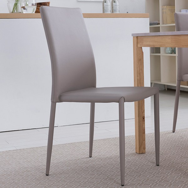 리바트 토핑 PU 가죽 식탁의자 방문설치, 블랙, 1개