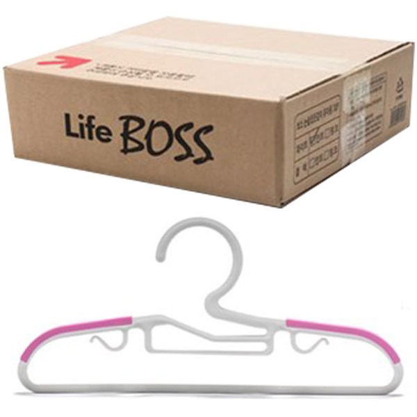 리빙해피 유아용 논슬립 옷걸이, 화이트핑크, 30개