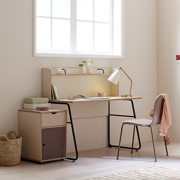 일룸 노마 높은 선반형 책상, 핀란드아이보리+초롤릿다리_FIVCHO
