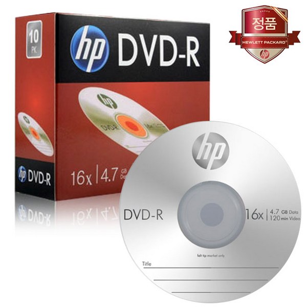 HP DVD-R 슬림케이스 공디스크 16X 4.7GB 10p