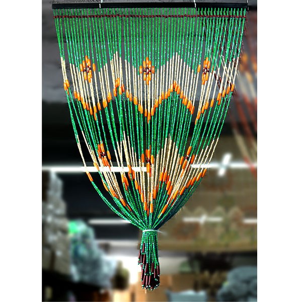  목각구슬문발 S 그린 (원목 비즈발 현관문발 출입문 거실발 목각문발) 