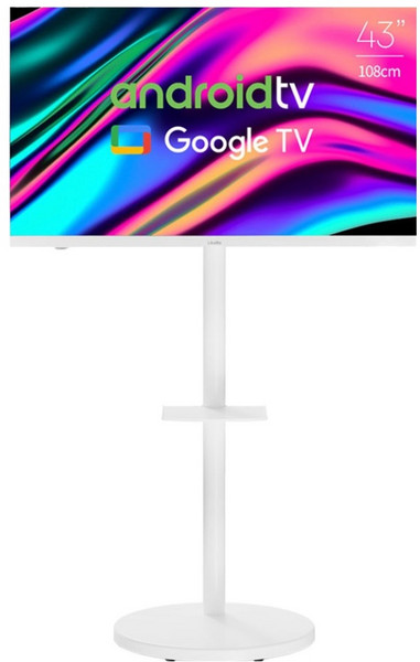 [10% 환급가전] 라익미 4K UHD DLED 스마트 넘버 11 TV + 무빙 스탠드바이미 200 오프화이트 거치대 세트, 108cm, V430, 거치대형, 고객직접설치