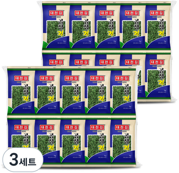 대천김 곱창 도시락김 선물세트, 5g, 60개