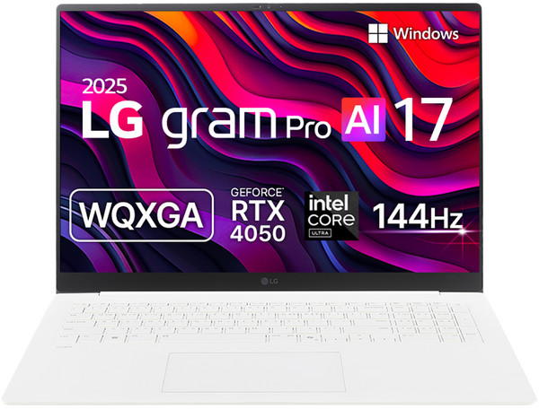 LG전자 2025 그램 Pro 17 AI 코어Ultra5 인텔 지포스 RTX 4050 WQXGA 애로우레이크, 에센스 화이트, 512GB, 32GB, WIN11 Home, 17Z90TR-SAFWK