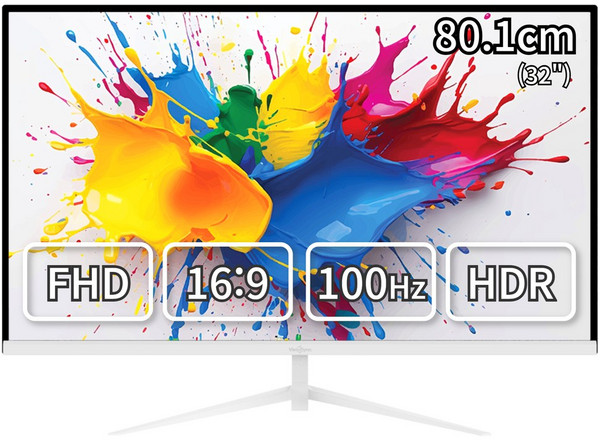 뷰싱크 32인치 FHD 슬림베젤 100Hz 화이트 모니터 게이밍 사무용 멀티 하이브리드, VSO321F 무결점, 80cm