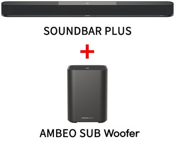 젠하이저 AMBEO 사운드바 PLUS 홈시어터 스피커 TV 오디오 7.1.4, 사운드바 플러스 + 서브 서브우퍼 세트