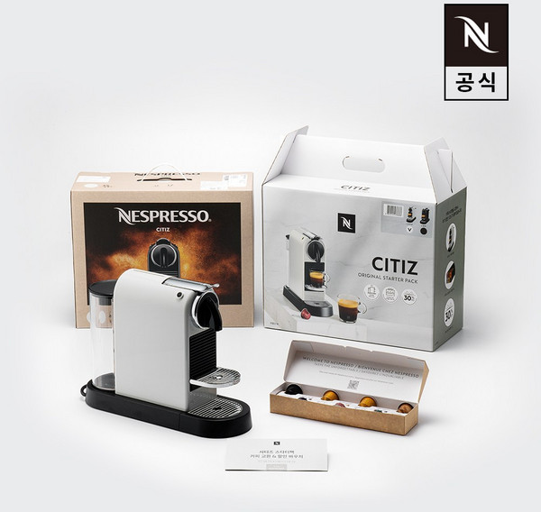 오리지널 스타터 팩 시티즈 D113 에스프레소 캡슐커피머신 화이트, 단품, 단품